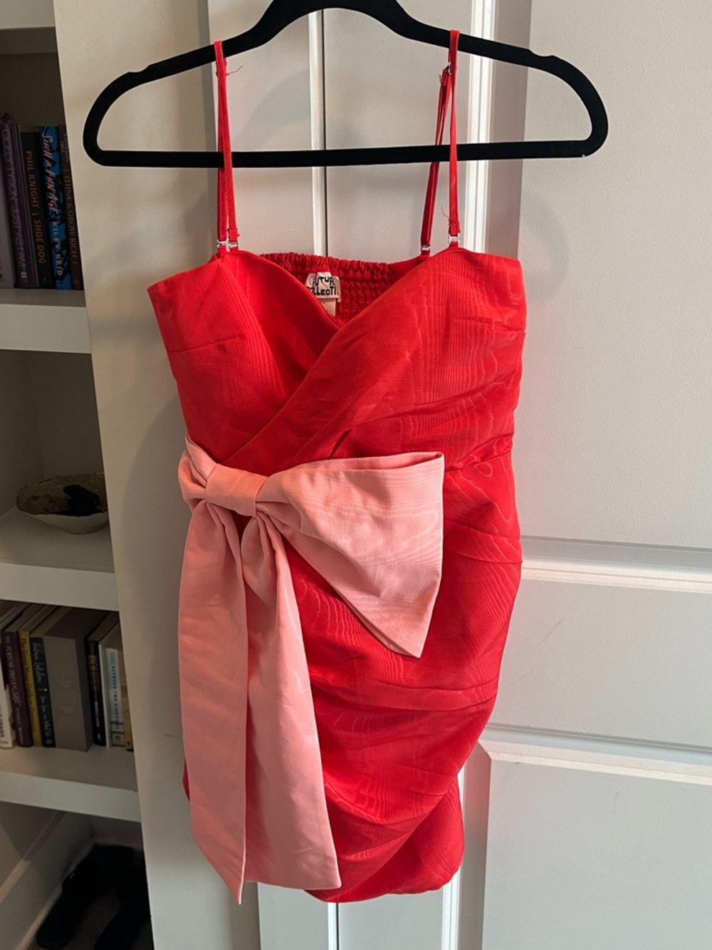 Future Collective Bow Red & Pink Cocktail Mini Dress (XS)
